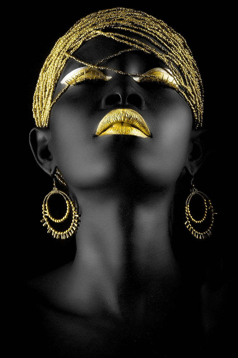 African Woman Wall Art Canvas. Living Room Abstract Photo Art Canvas. Black Beauty Designer Art. Modern Home Decor Art. WickedYo.